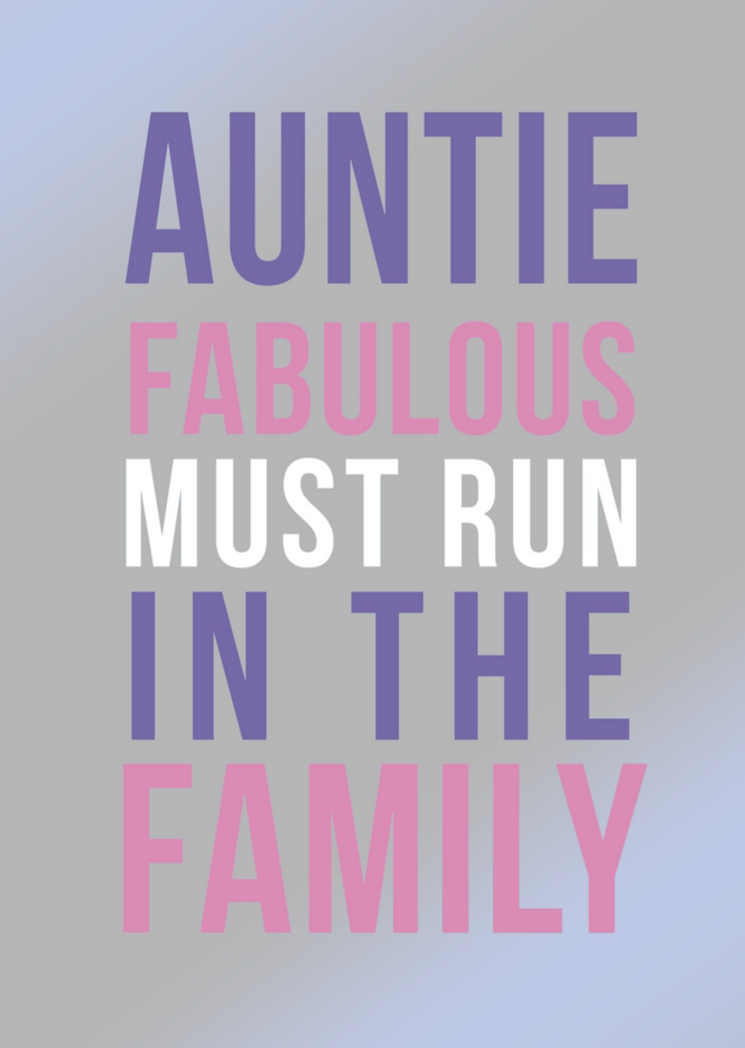 UK Greetings - Verjaardagskaart - Auntie - Typografie