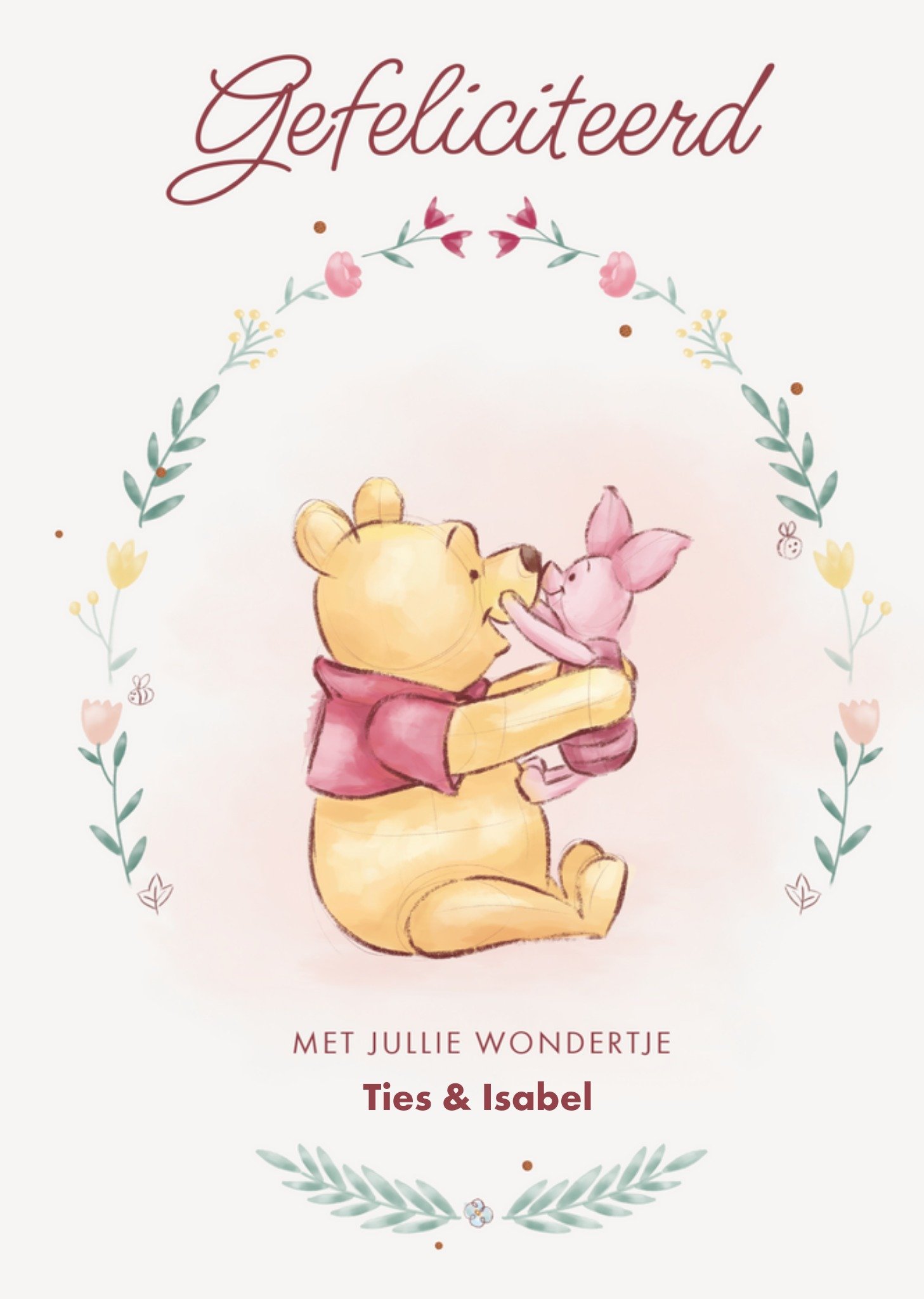 Disney - Geboortekaart - Winnie the Pooh - Pooh en Piglet
