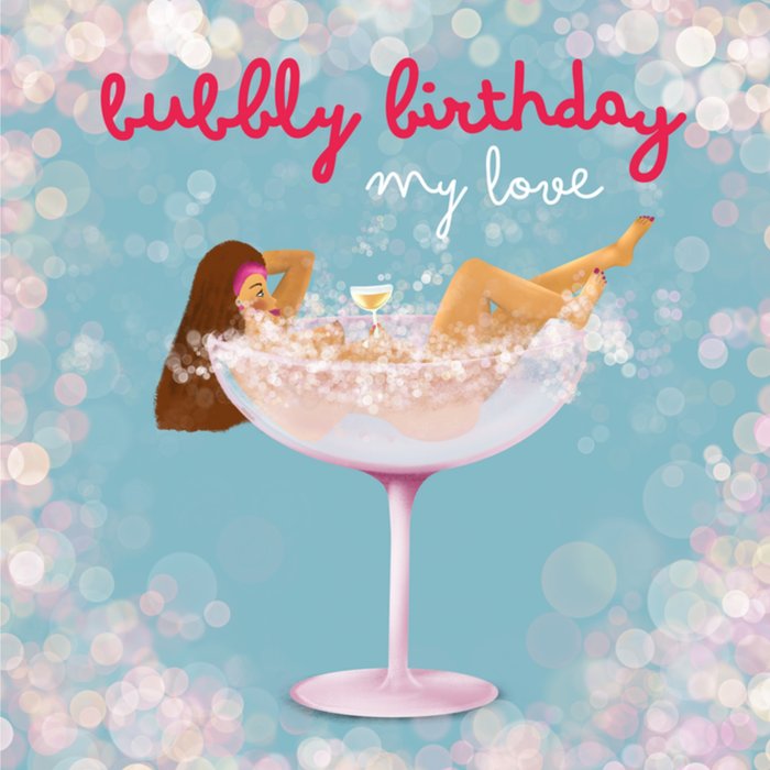 Patricia Hooning | Verjaardagskaart | Bubbly birthday | Champagne