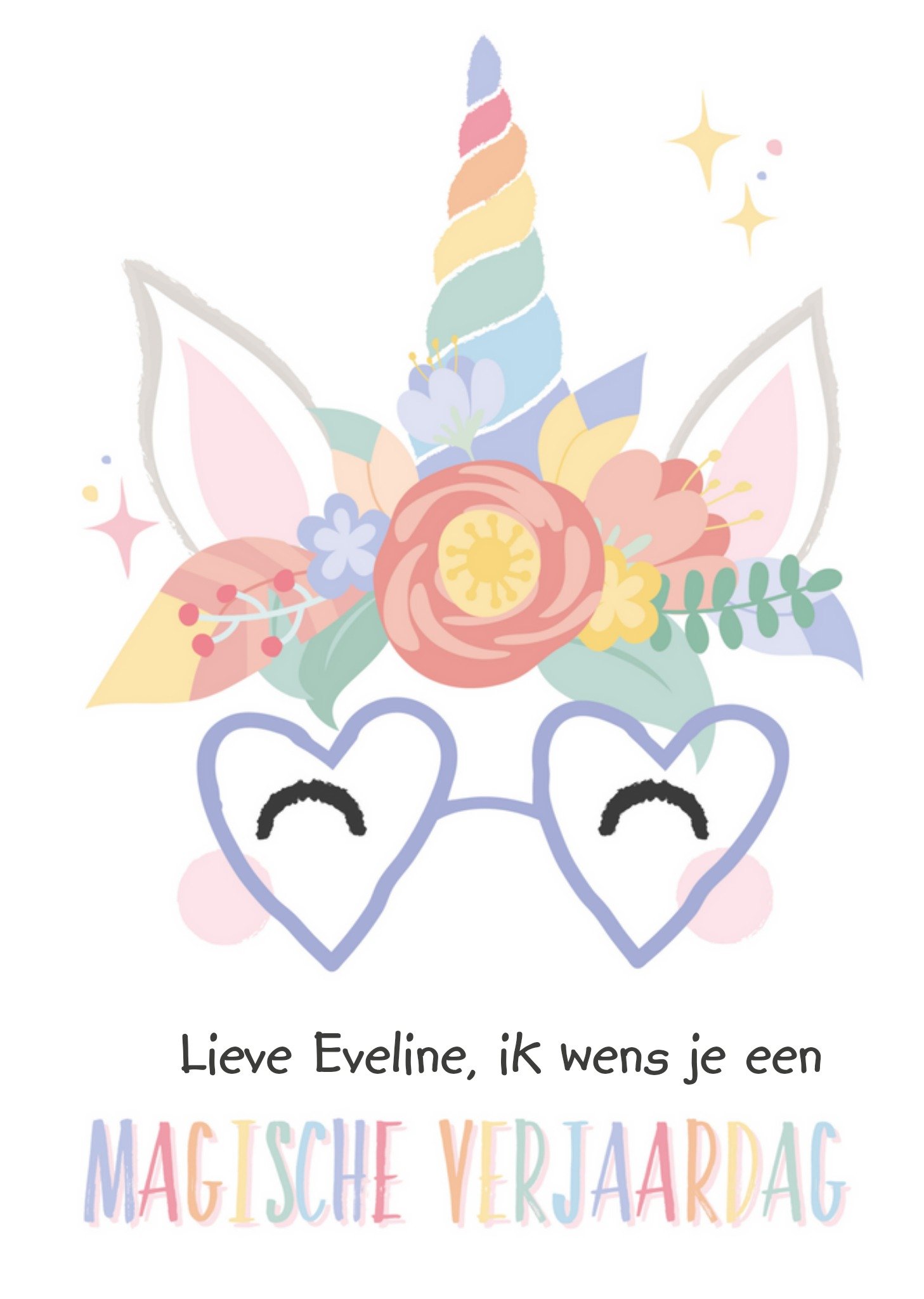 Tante Kaartje - Verjaardagskaart - eenhoorn - naam