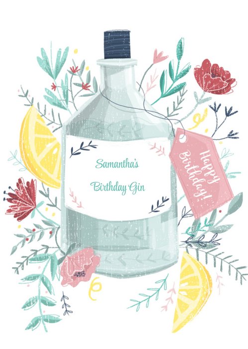 Greetz | Verjaardagskaart | gin fles met naam