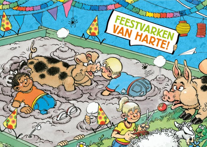 Jan van Haasteren Junior | Verjaardagskaart | Feestvarken