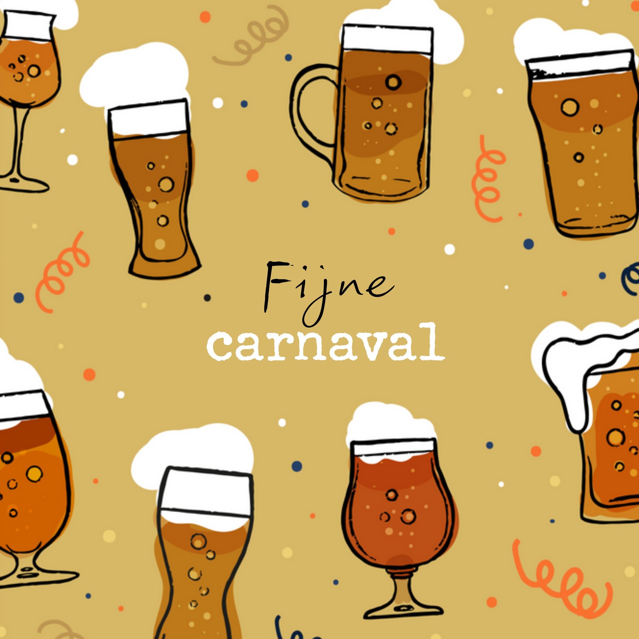 Carnaval kaart - biertjes