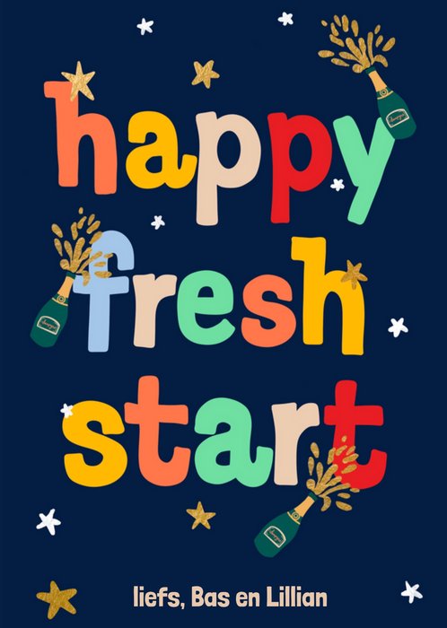 Greetz | Nieuwjaarskaart | Happy fresh start | Met naam