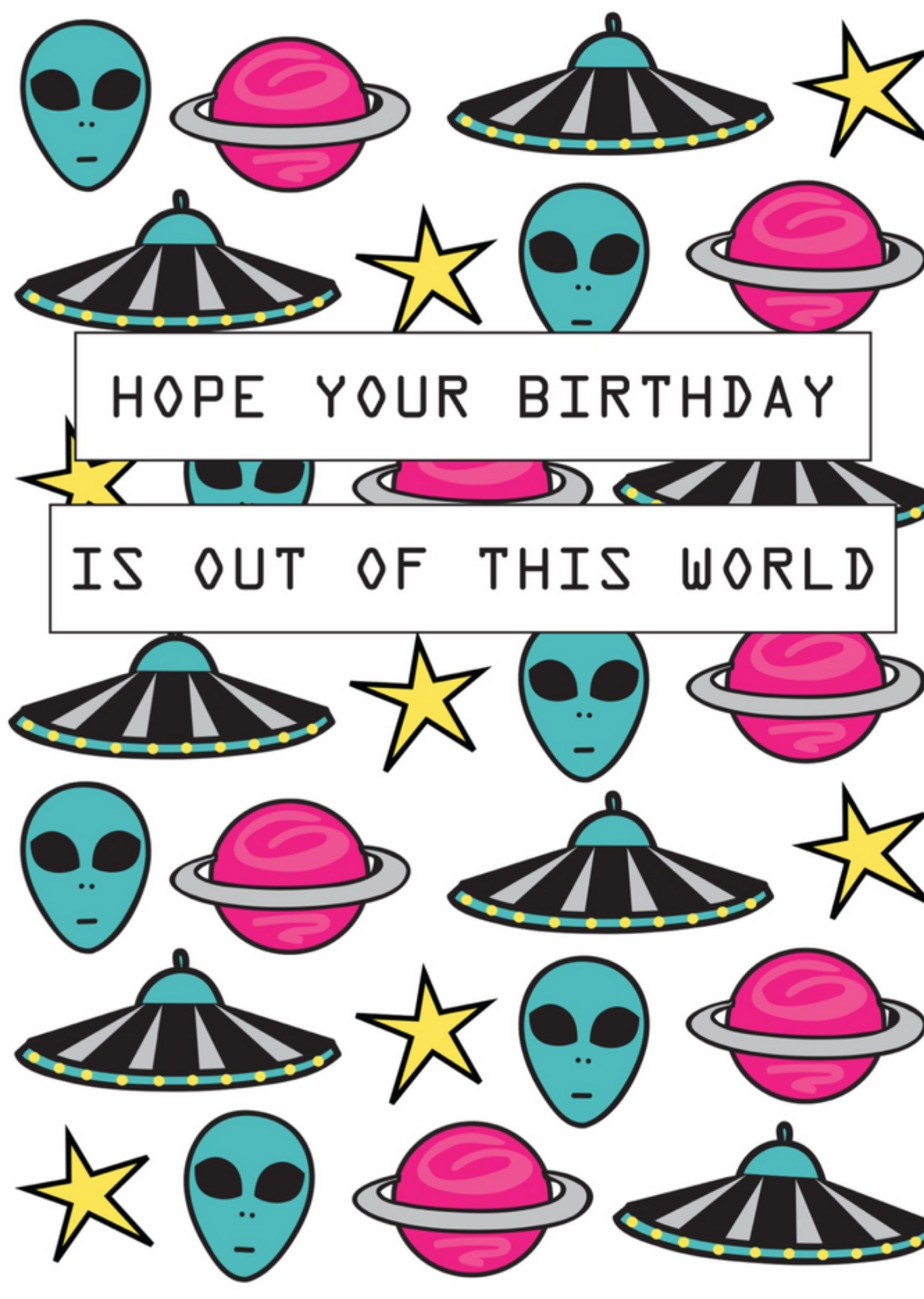 Memelou - Verjaardag - Patroon - Vrolijk - Alien