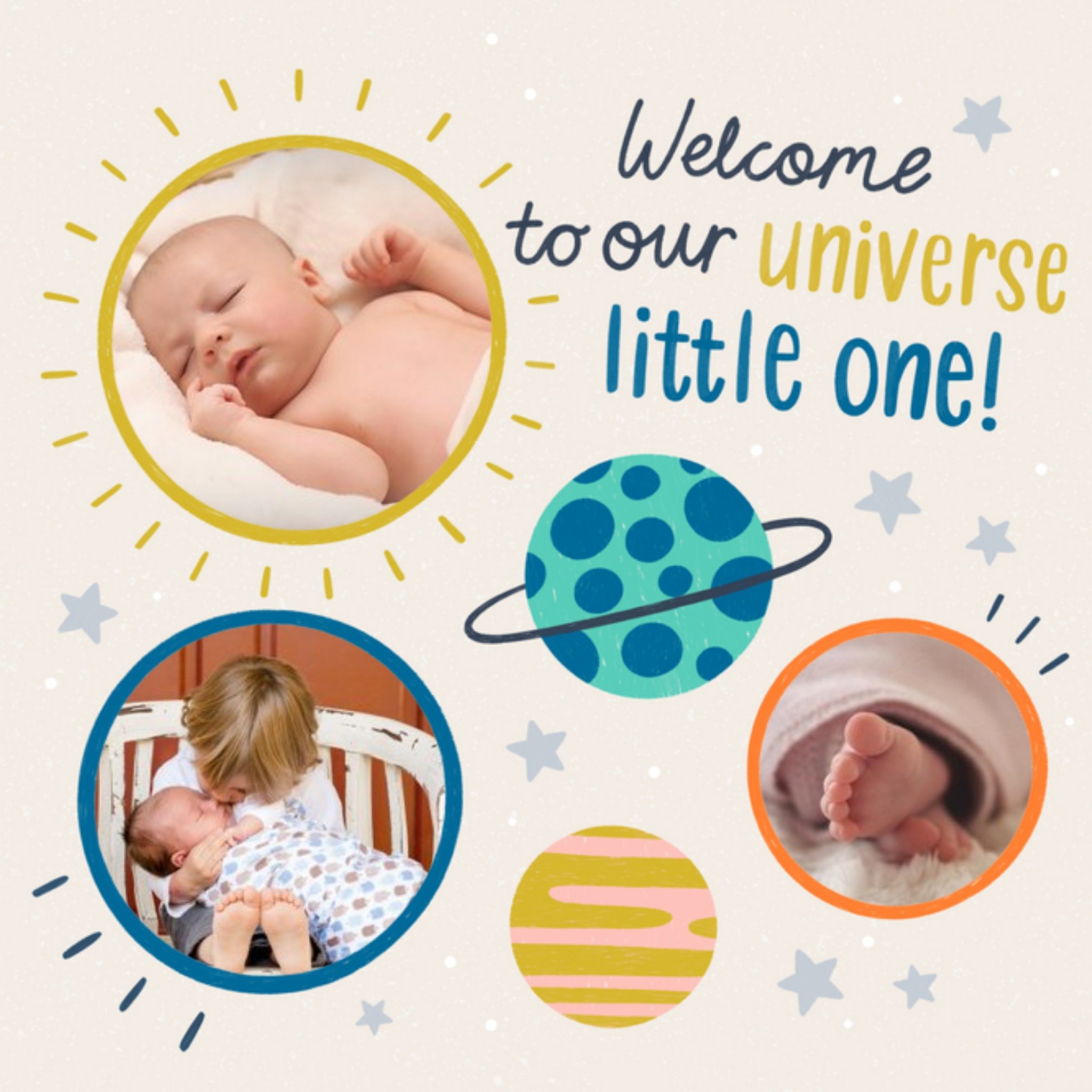 Geboortekaart - Welcome to our universe - Met fotos