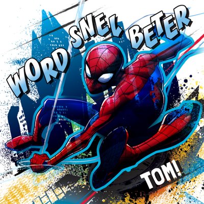 Spiderman | Beterschapskaart | Word snel beter