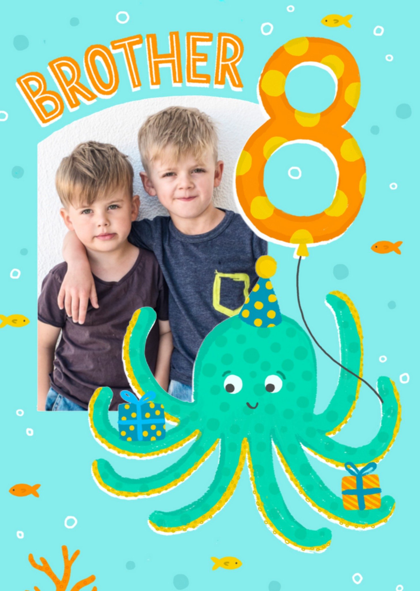 Verjaardagskaart - Fotokaart met octopus