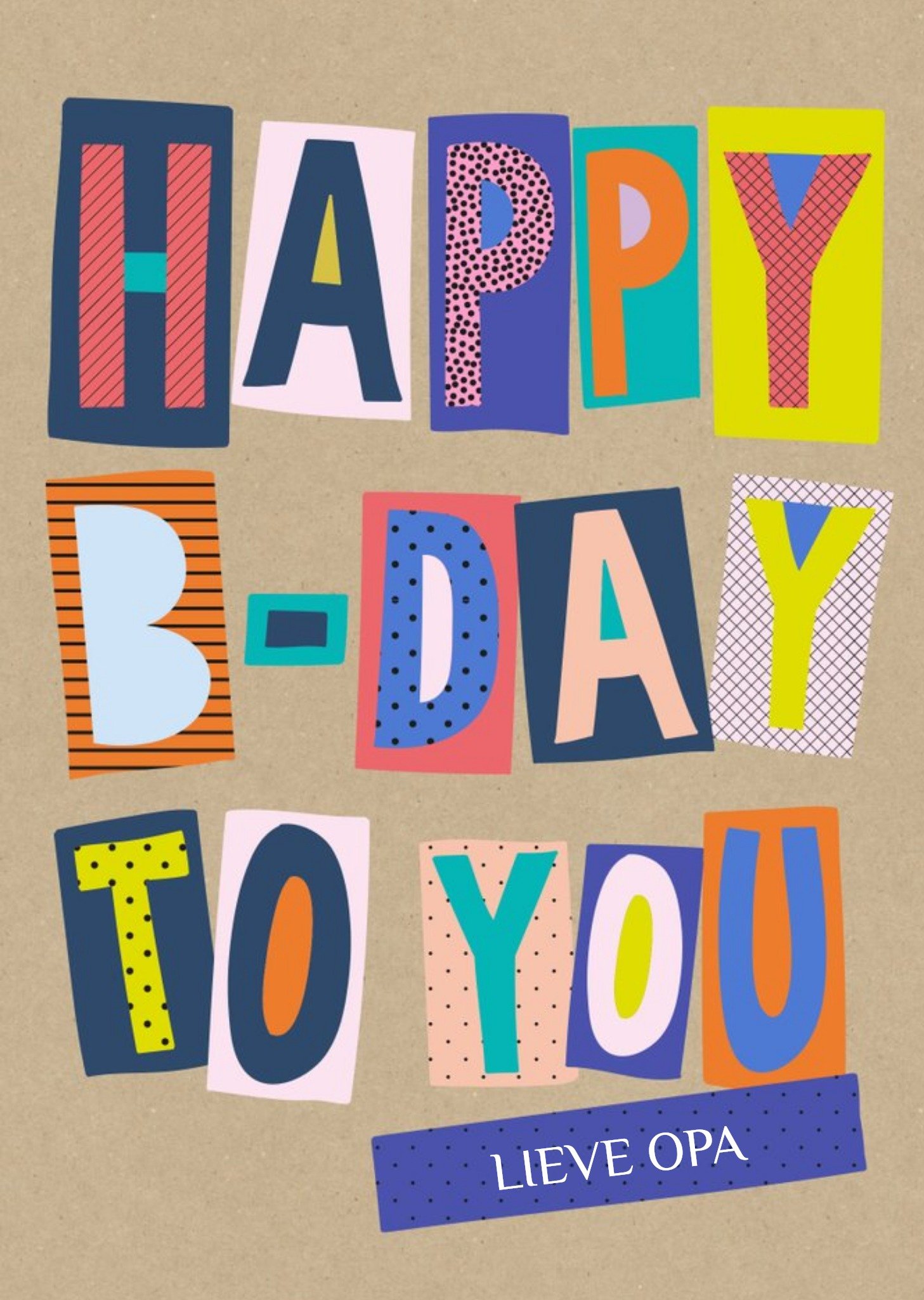 Verjaardagskaart - Happy B-day to you