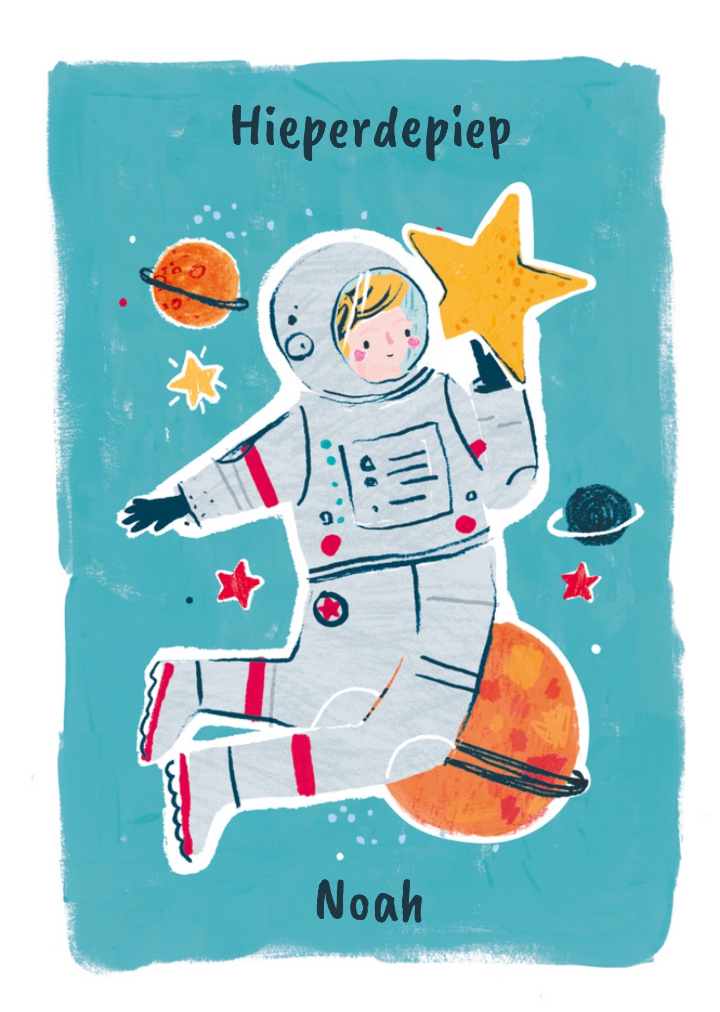 HotchPotch - Verjaardagskaart - naam - astronaut