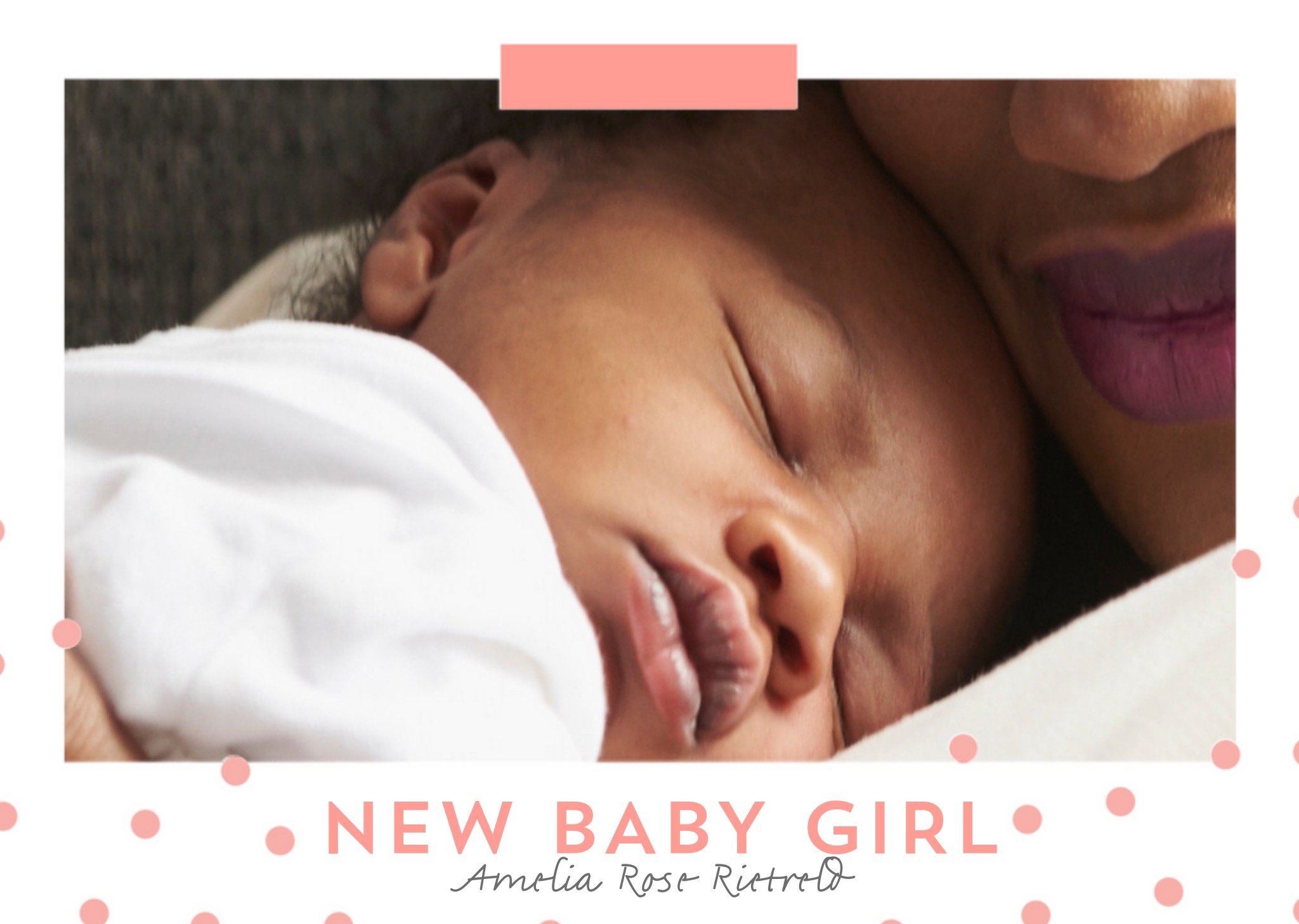 Geboortekaart - new baby girl - met naam