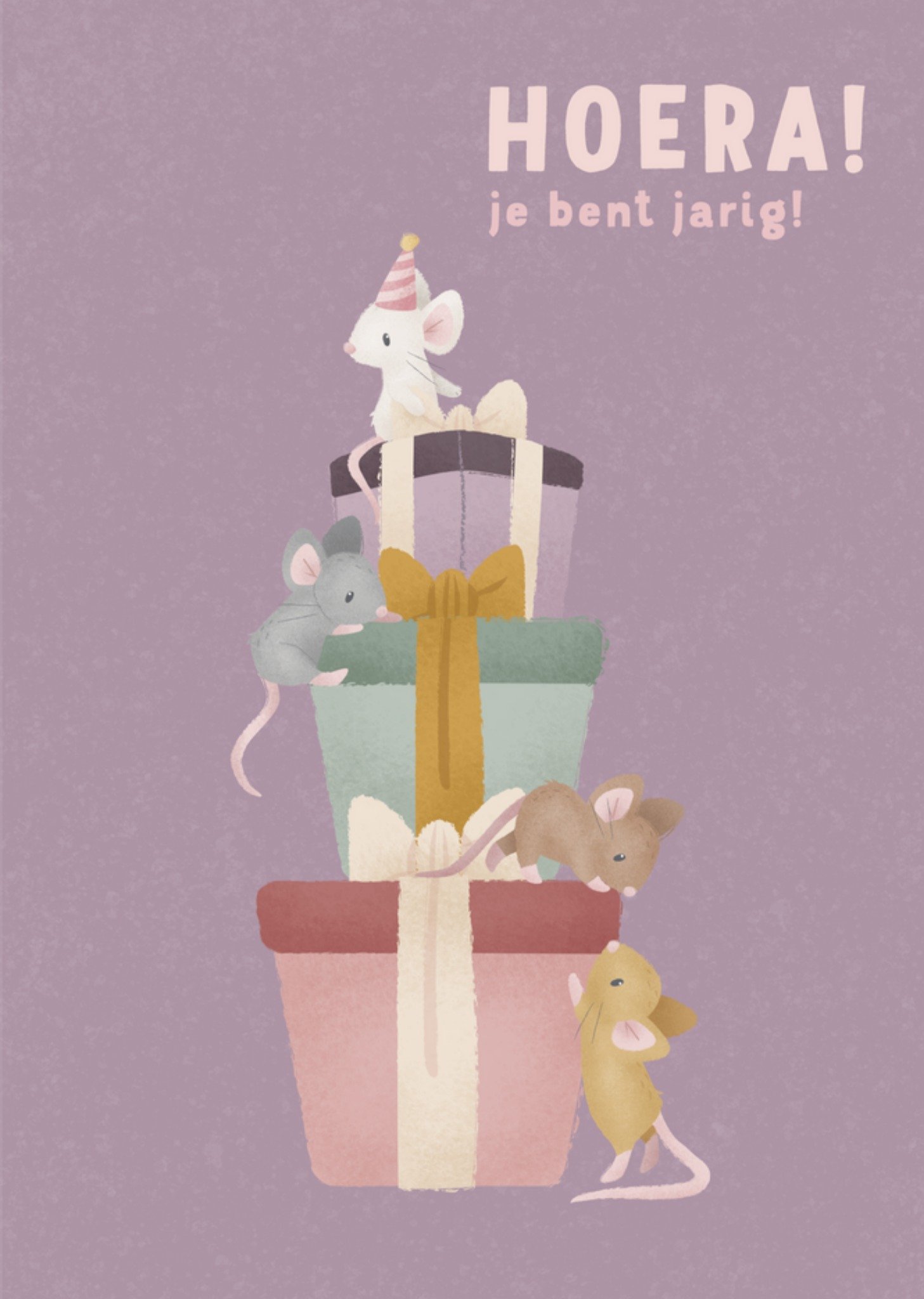Little Dutch - Verjaardagskaart - Paars