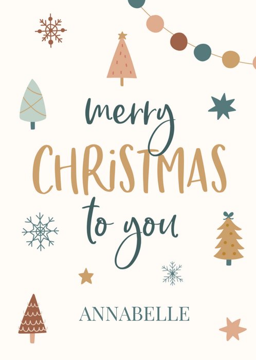 Papercute | Kerstkaart | Merry Christmas to you | Aanpasbare naam