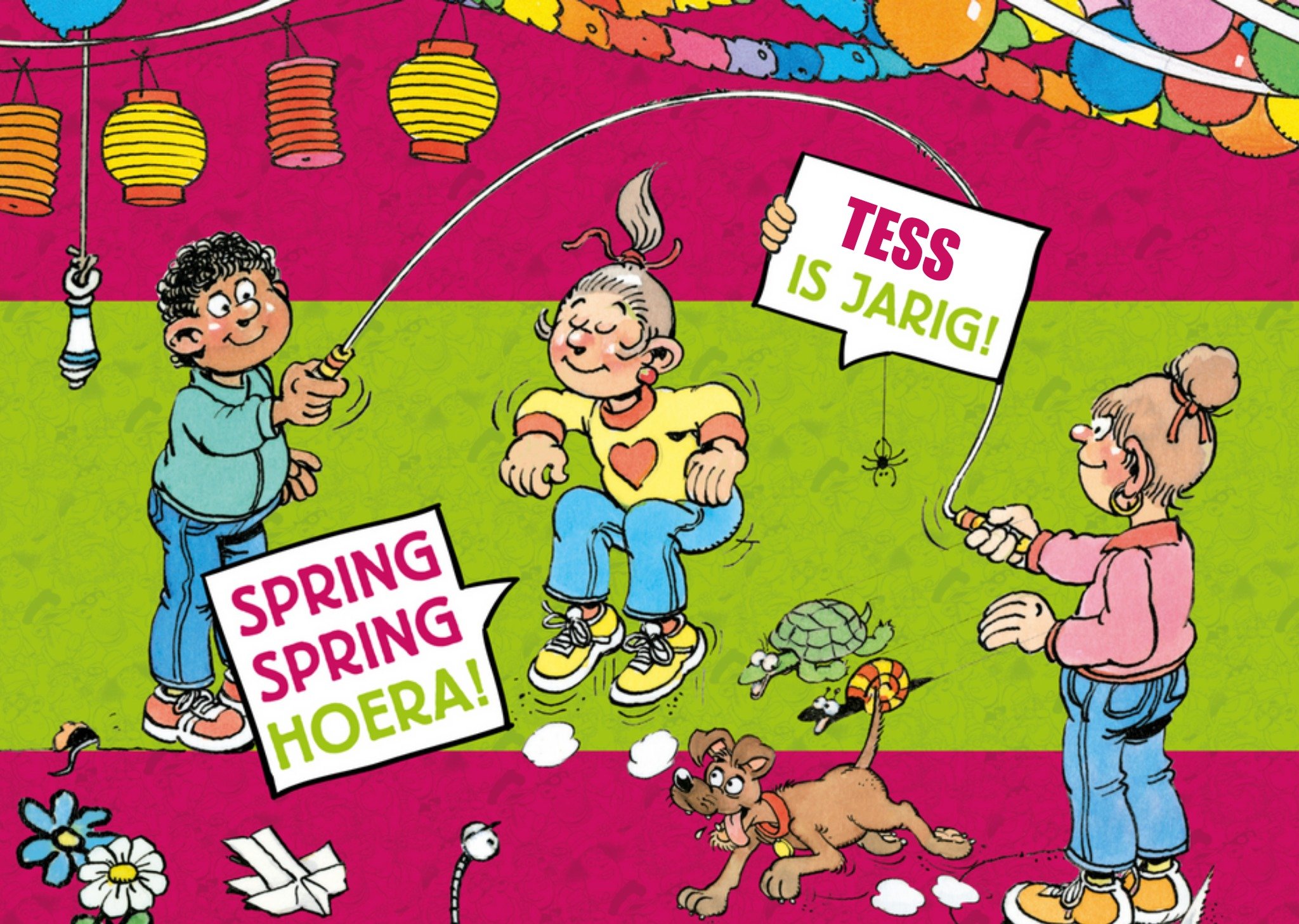 Jan van Haasteren Junior - Verjaardagskaart - Spring Spring Hoera!