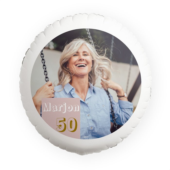 Ballon | 50 jaar! | met eigen naam, foto en leeftijd