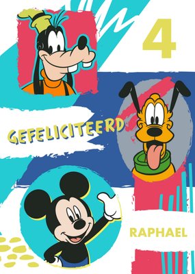 Disney | Verjaardagskaart | Mickey Mouse | Met leeftijd en naam