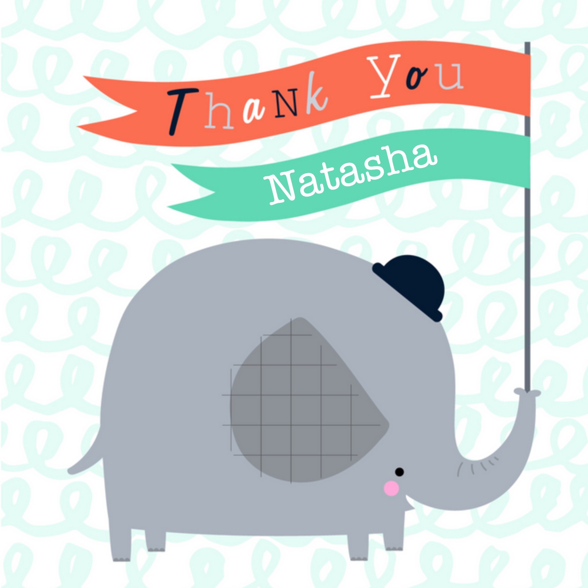Bedanktkaart - met naam - olifant