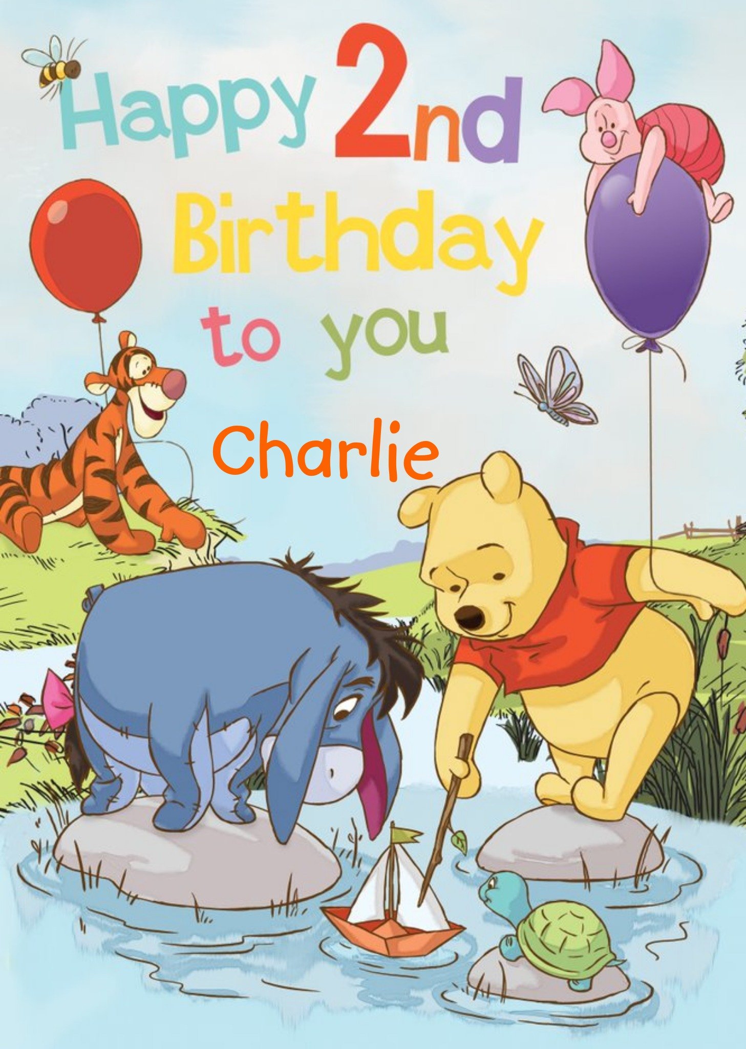Winnie the Pooh - Verjaardagskaart - met naam en leeftijd