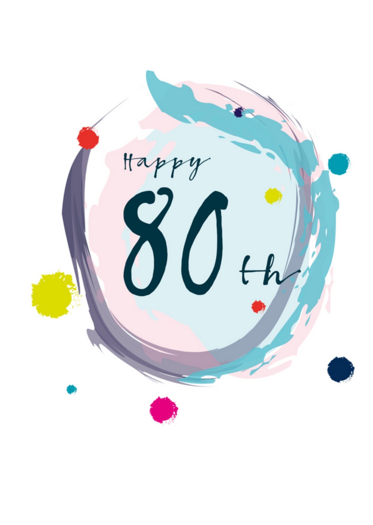 Papagrazi - Verjaardagskaart - Happy 80th