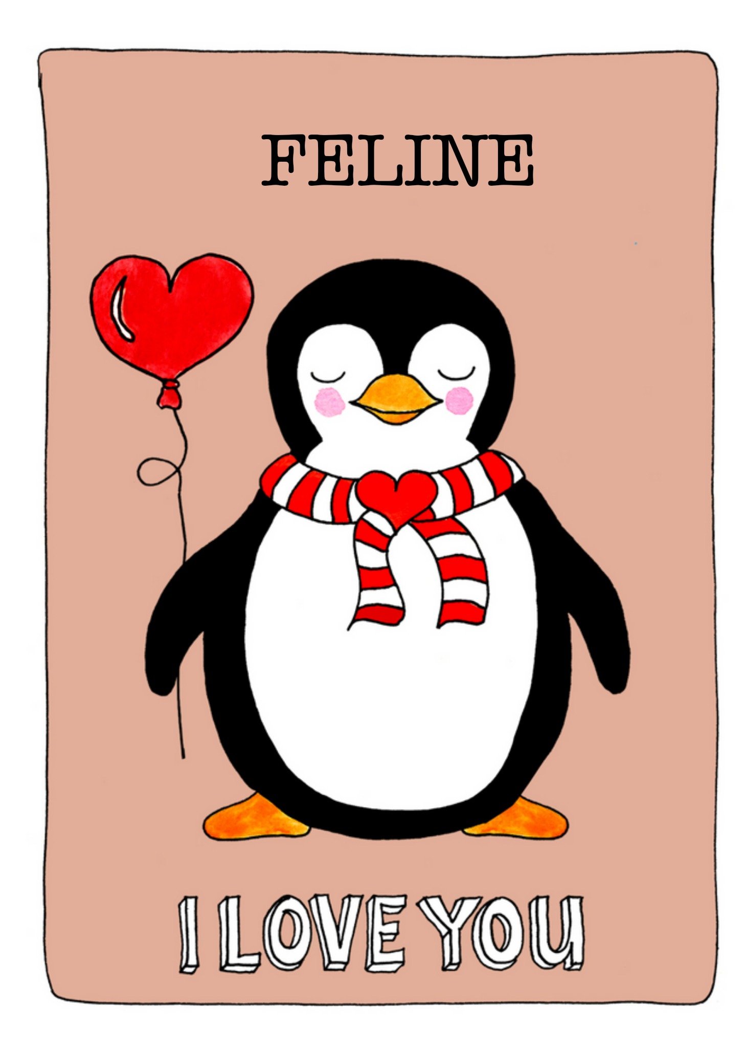 Sandysign - Valentijnskaart - Pinguin - Voor haar