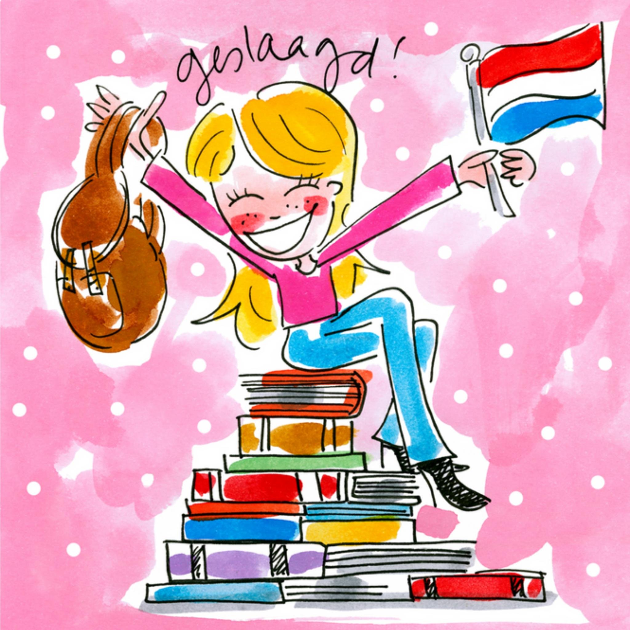 Blond Amsterdam - Geslaagd kaart - Vlag en wimpel