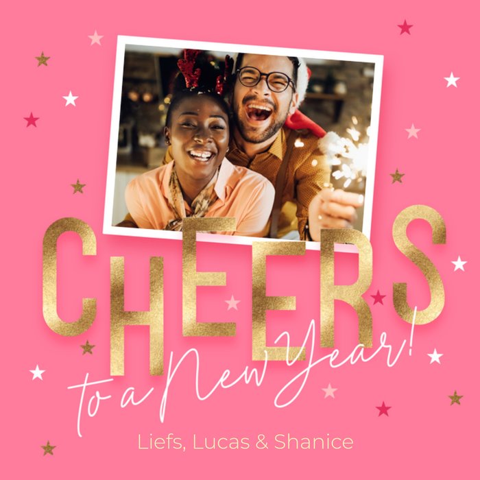 Luckz | Nieuwjaarskaart | Cheers | Oud en nieuw | Met foto