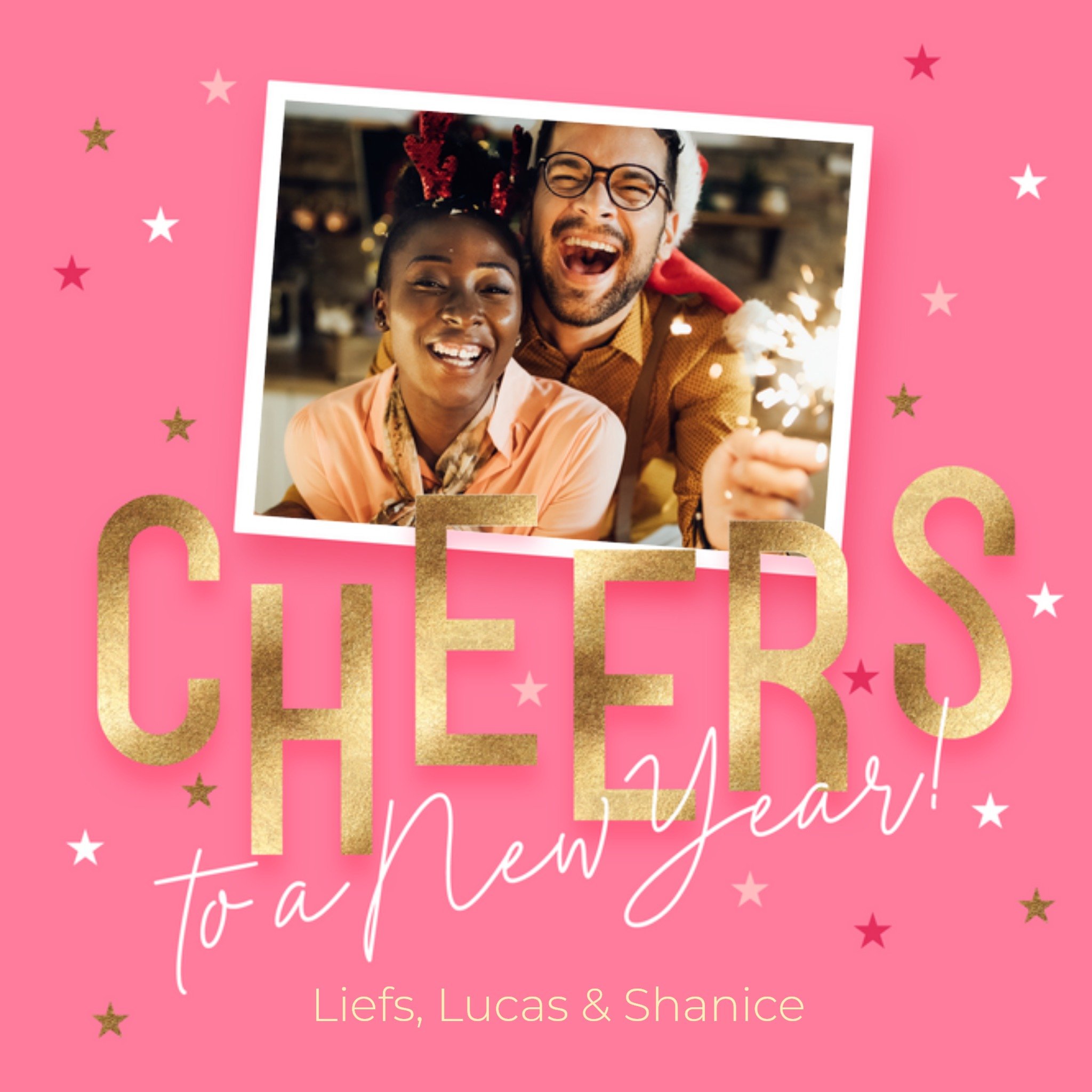 Luckz - Nieuwjaarskaart - Cheers - Oud en nieuw - Met foto