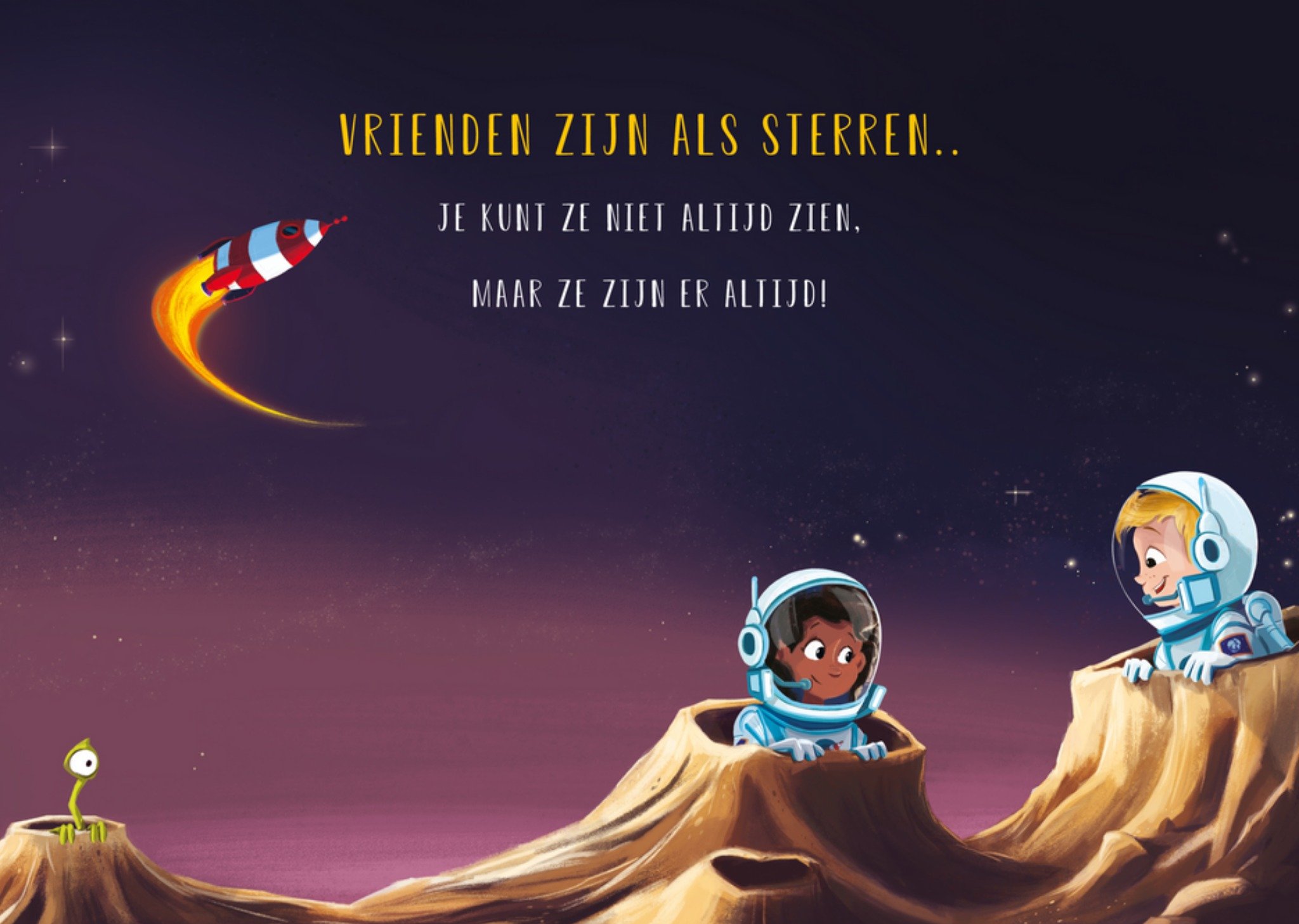 De Kleine Astronauten - Vriendschapskaart - Ruimte