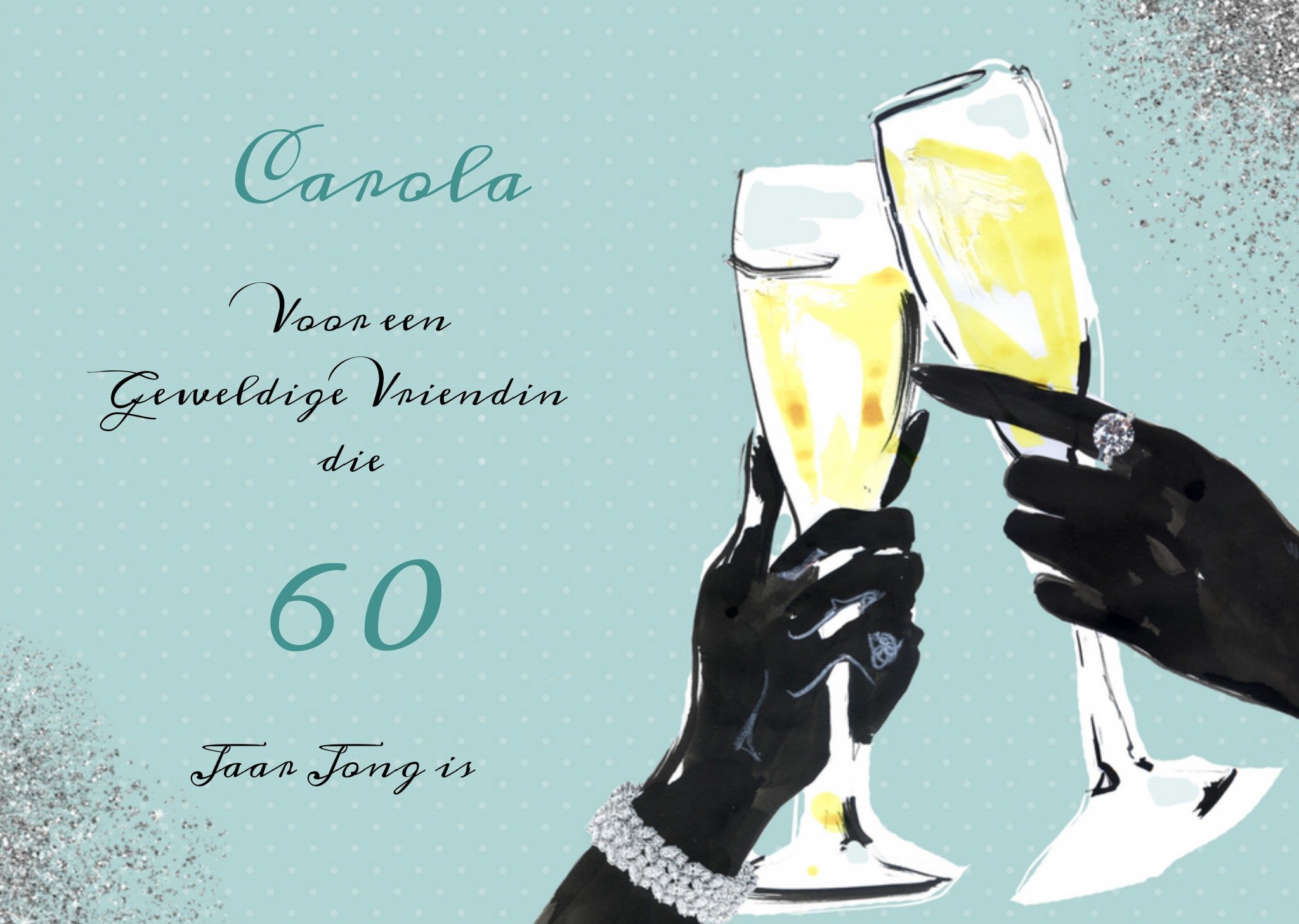 Verjaardagskaart - Vriendin - Champagne