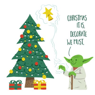 Star Wars | Kerstkaart | Kerstboom | Yoda 