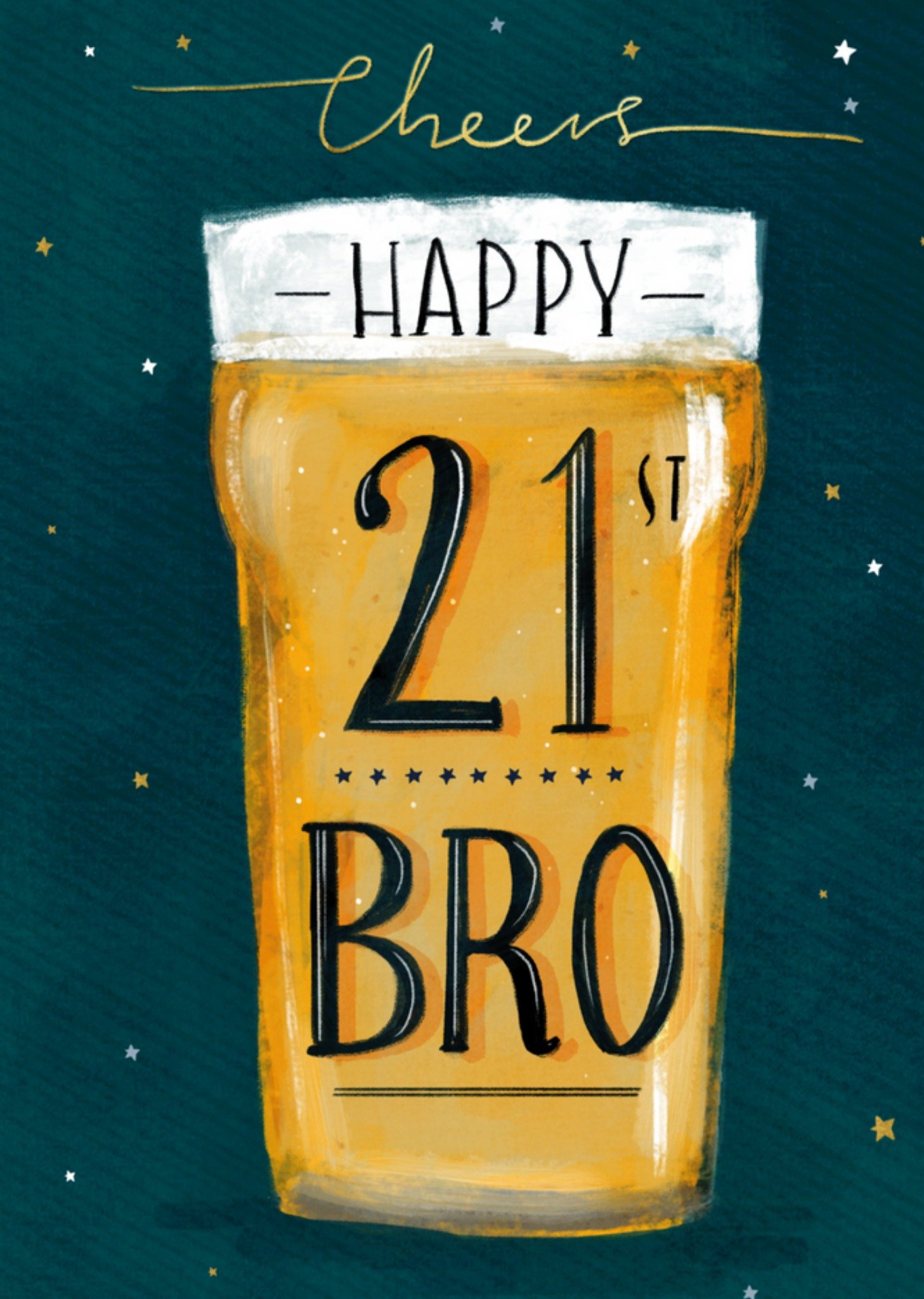 Verjaardagskaart - Happy 21st bro