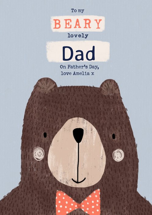 Greetz | Vaderdagkaart | beer met aanpasbare naam