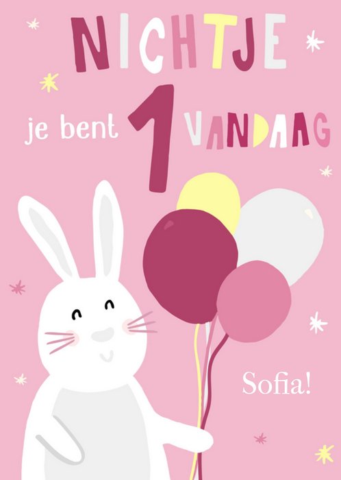 Greetz | Verjaardagskaart | konijn met naam