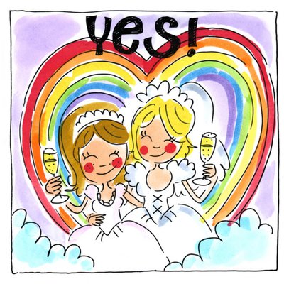 Blond Amsterdam | Huwelijkskaart | regenboog | bruid