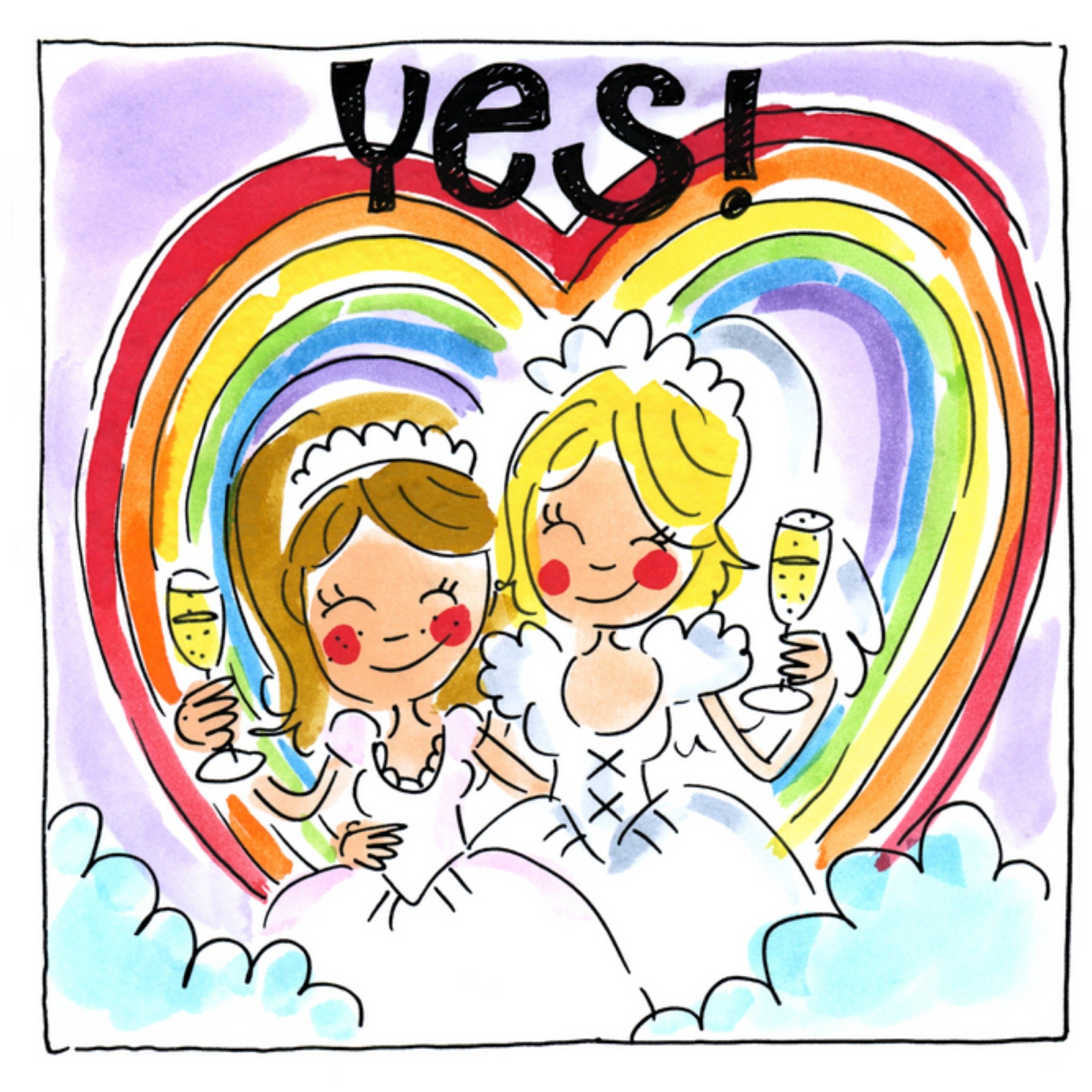 Blond Amsterdam - Huwelijkskaart - regenboog - bruid 24