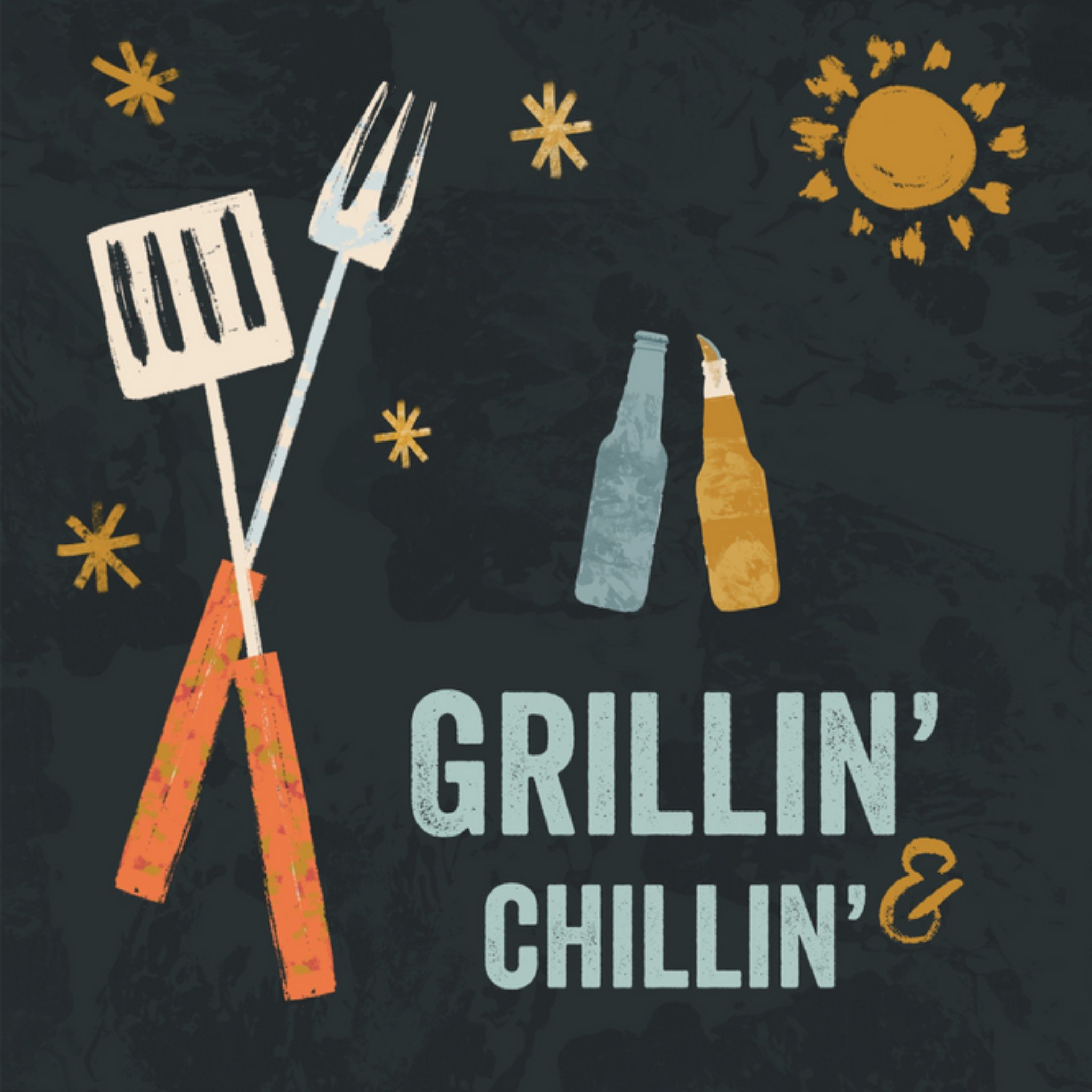 Uitnodiging tuinfeest - grillin chillin