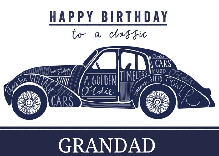 Greetz | Verjaardagskaart | A classic car