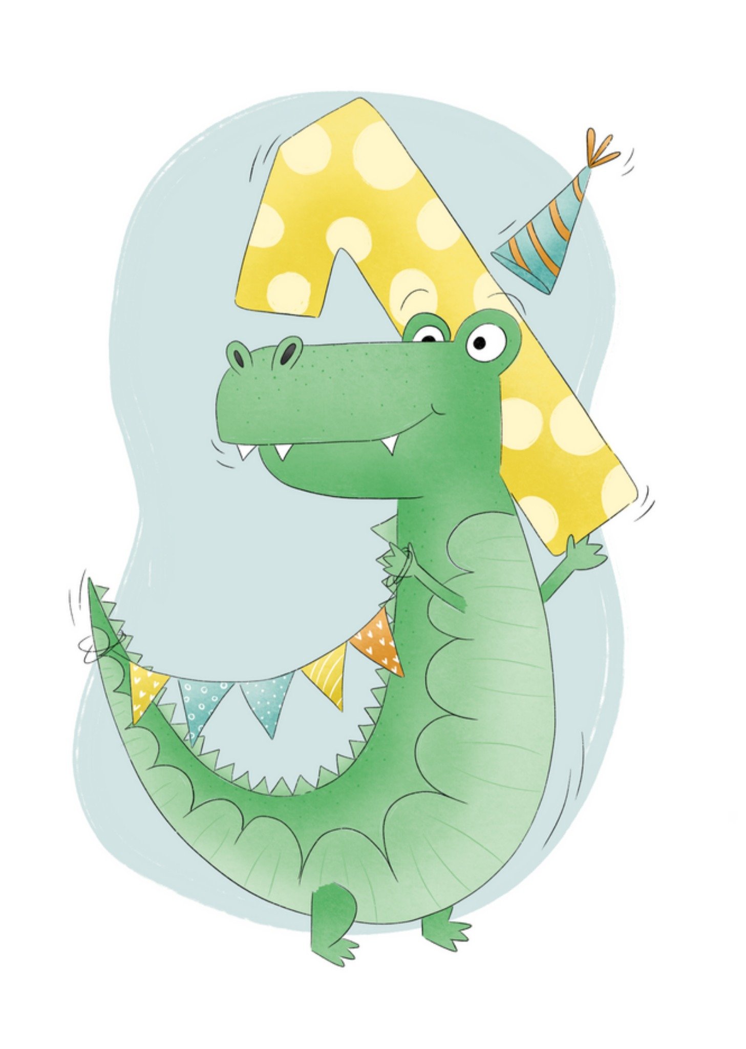 Studio Fred Illustraties - Verjaardagskaart - 1 - Krokodil