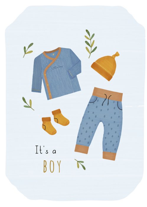 Paperclip | Geboortekaart | Jongen | Illustratie
