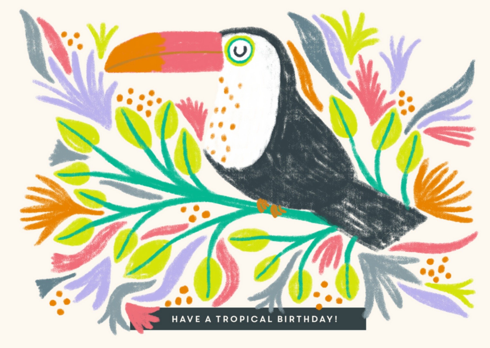 Verjaardagskaart - tropical birthday