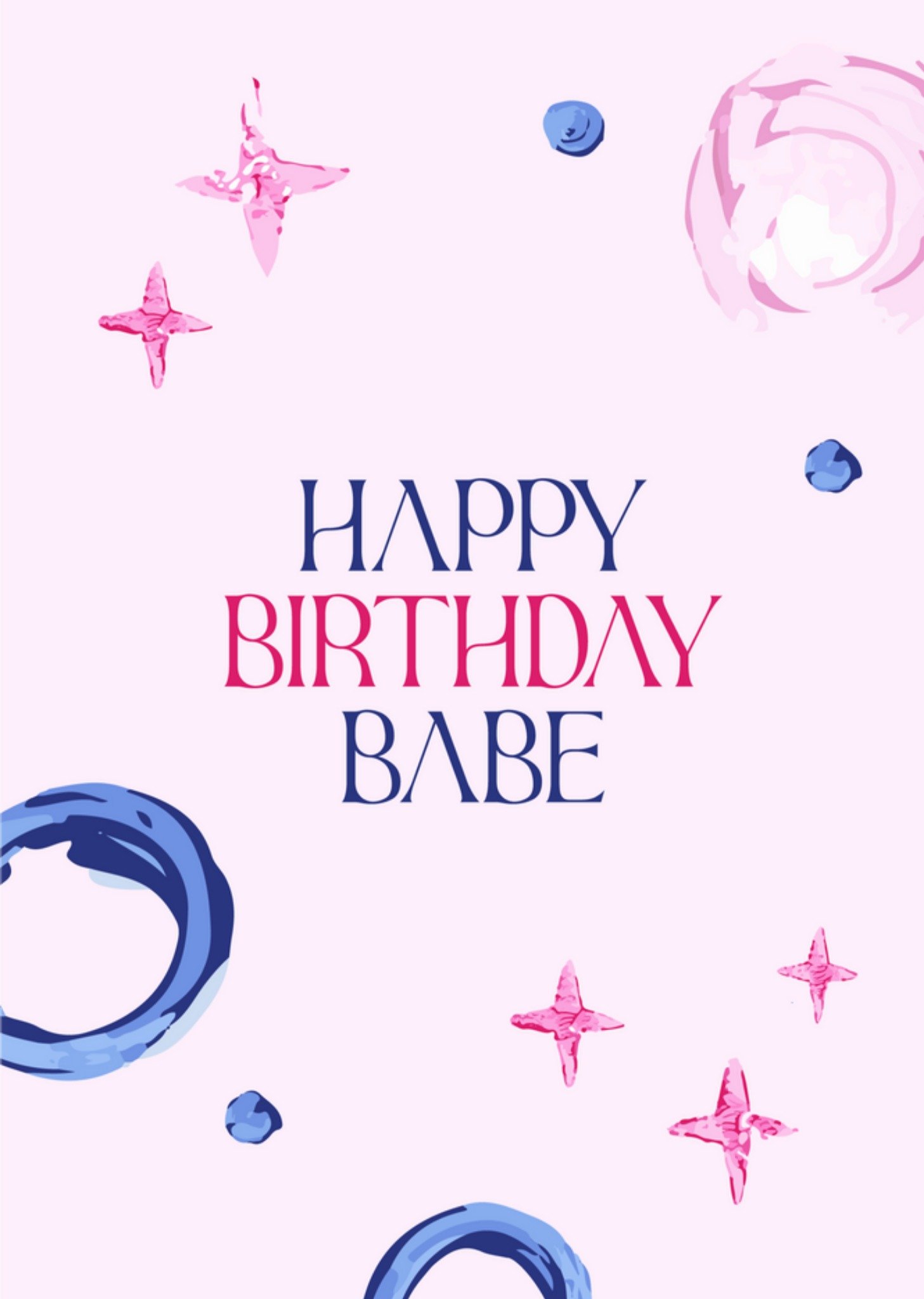 Verjaardagskaart - happy birthday babe