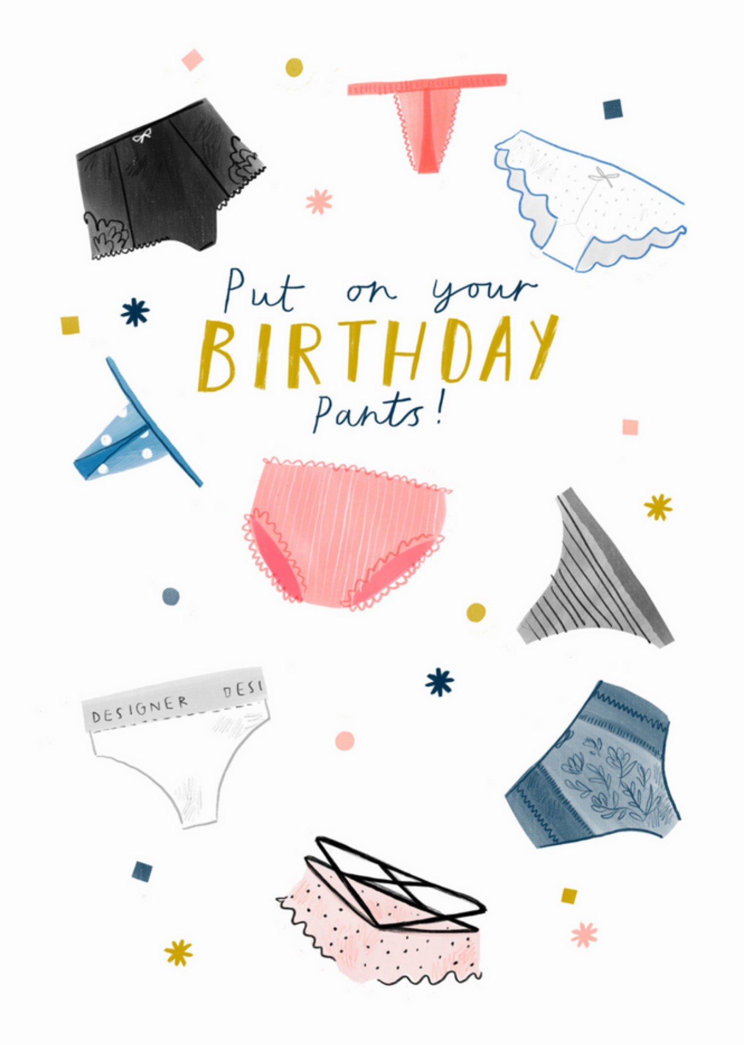 Jess rose - Verjaardagskaart - onderbroek