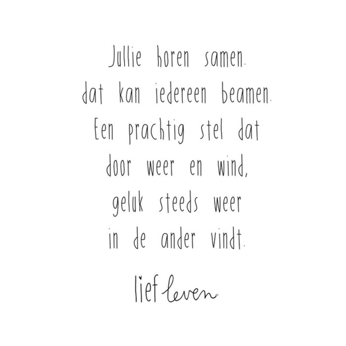 Lief Leven | Huwelijkskaart | Prachtig stel