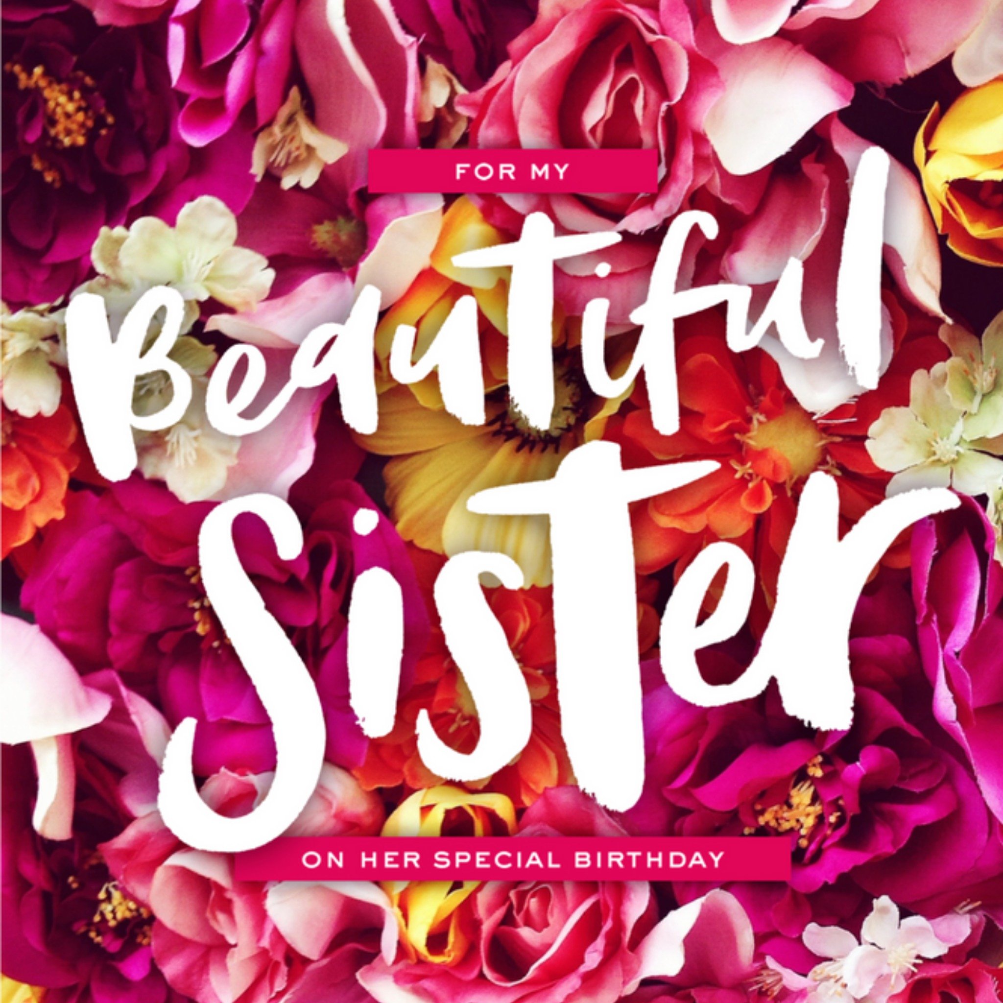 Verjaardagskaart - Beautiful sister