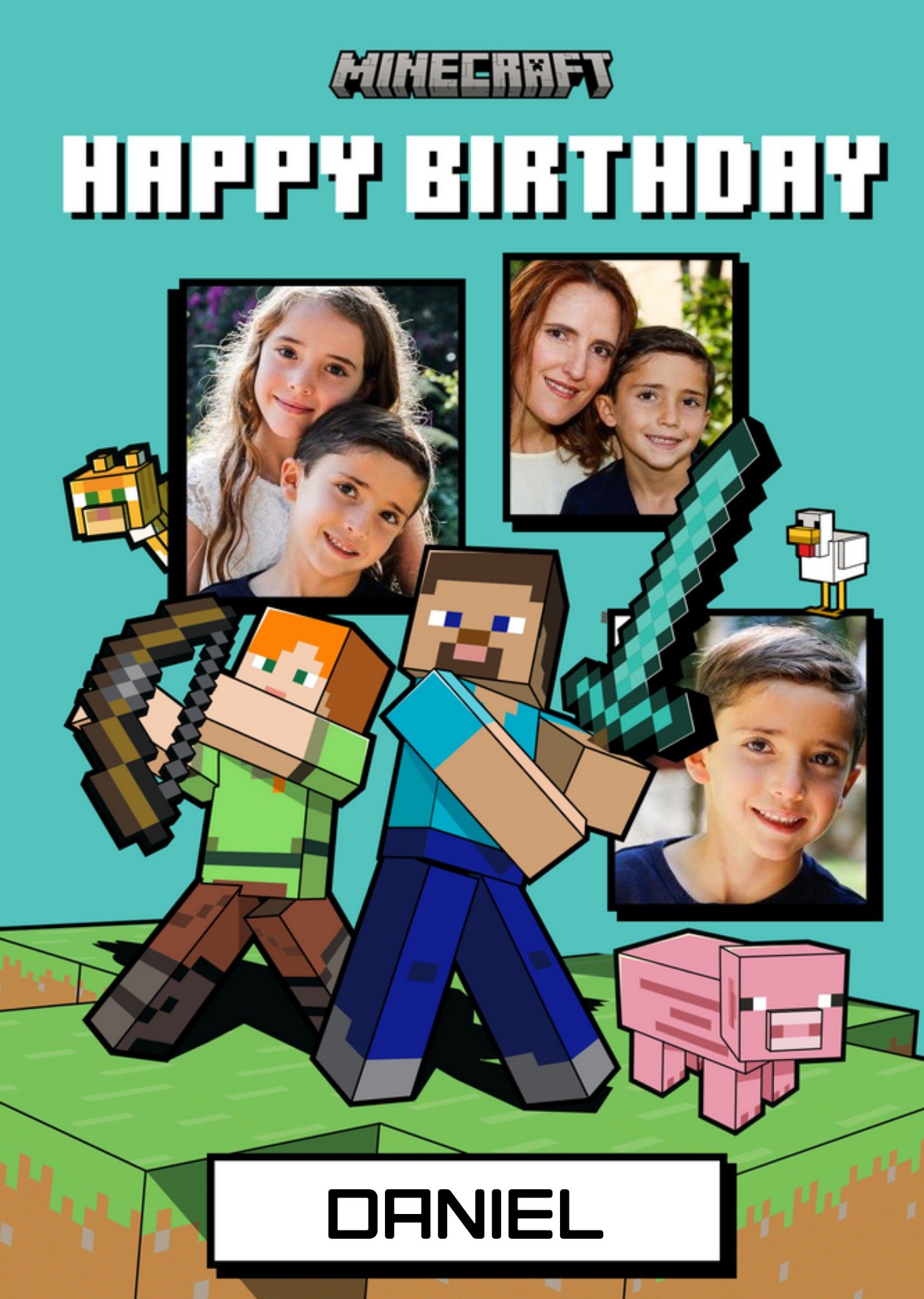 Minecraft - Verjaardagskaart - Met fotos