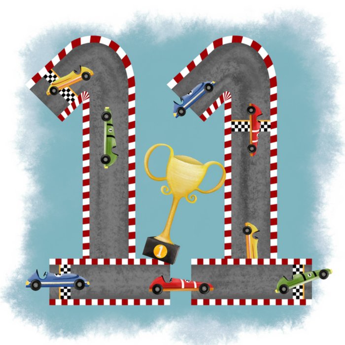 Greetz | Verjaardagskaart | racethema | 11 jaar