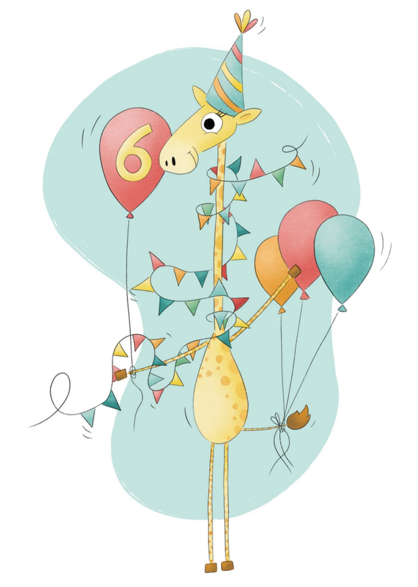 Studio Fred Illustraties - Verjaardagskaart - 6 - Giraf