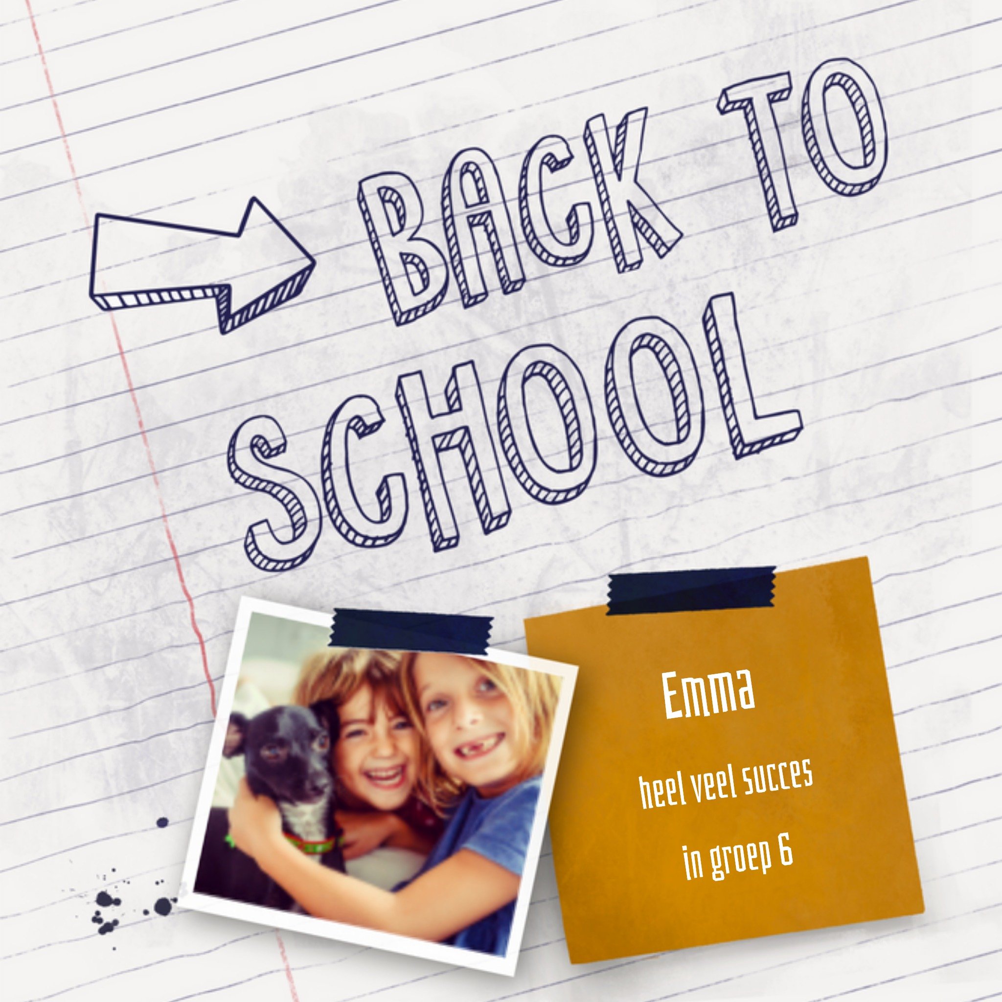 Back to school - fotokaart met naam
