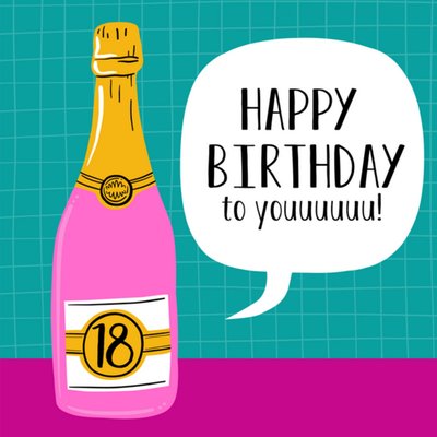 Greetz | Verjaardagskaart | champagne | 18 jaar