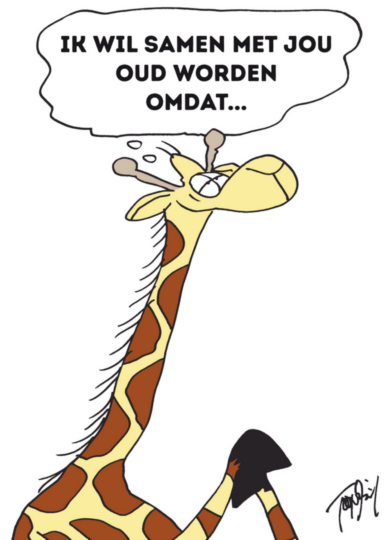 TMS - Valentijnskaart - giraffe - illustratie
